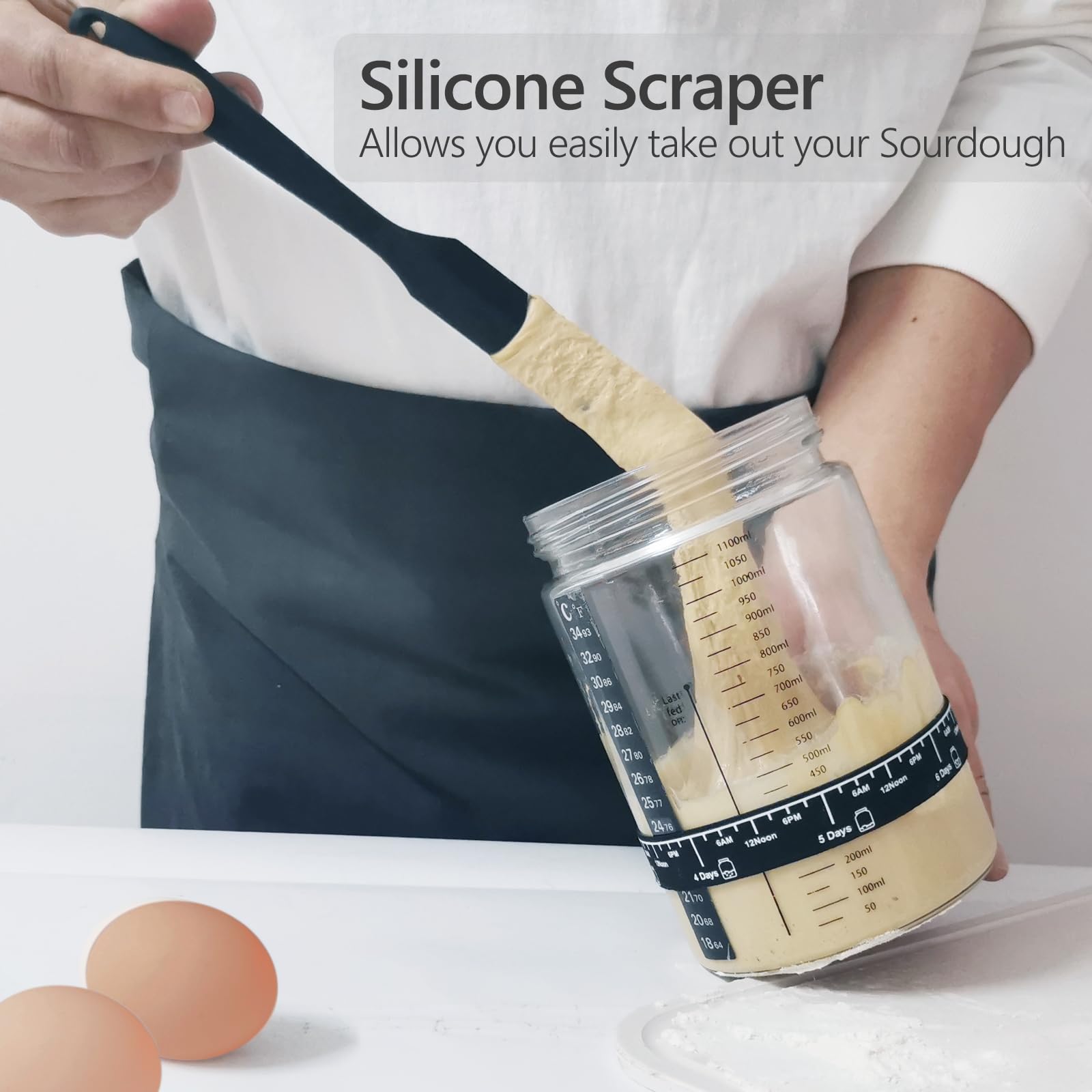 Kit Démarrage Levain - 2 Pots Verre + Accessoires - Guide Inclus