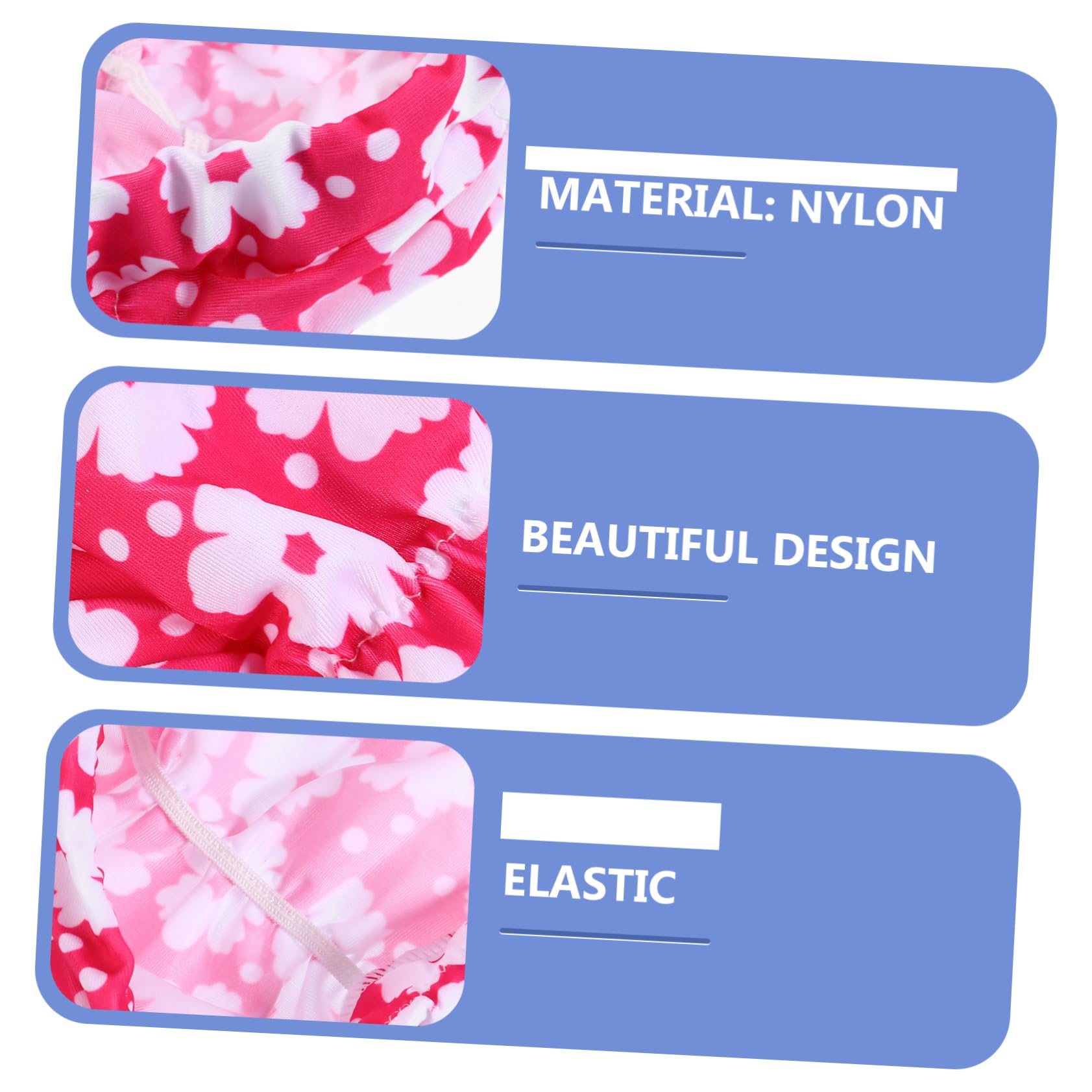 BESPORTBLE Set di 6 Cuffie da Nuoto Impermeabili Stampa Floreale in Nylon, Fit Confortevole per Adulti, Perfette come Accessori Piscina per Creare Un'atmosfera Estiva