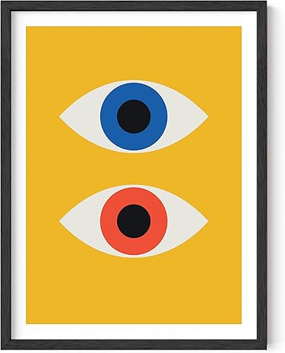 Vista 265 de HAUS AND HUES Evil Eye Decor - Navy Blue Wall Art, Evil Eye Wall Decor, Mykonos Artwork, Evil Eyes Print, Big Eyes Painting Print, Evil Eye Poster
