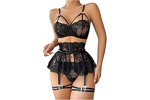 Sultry Valentine's Night with Romantic Garter Lingerie Set