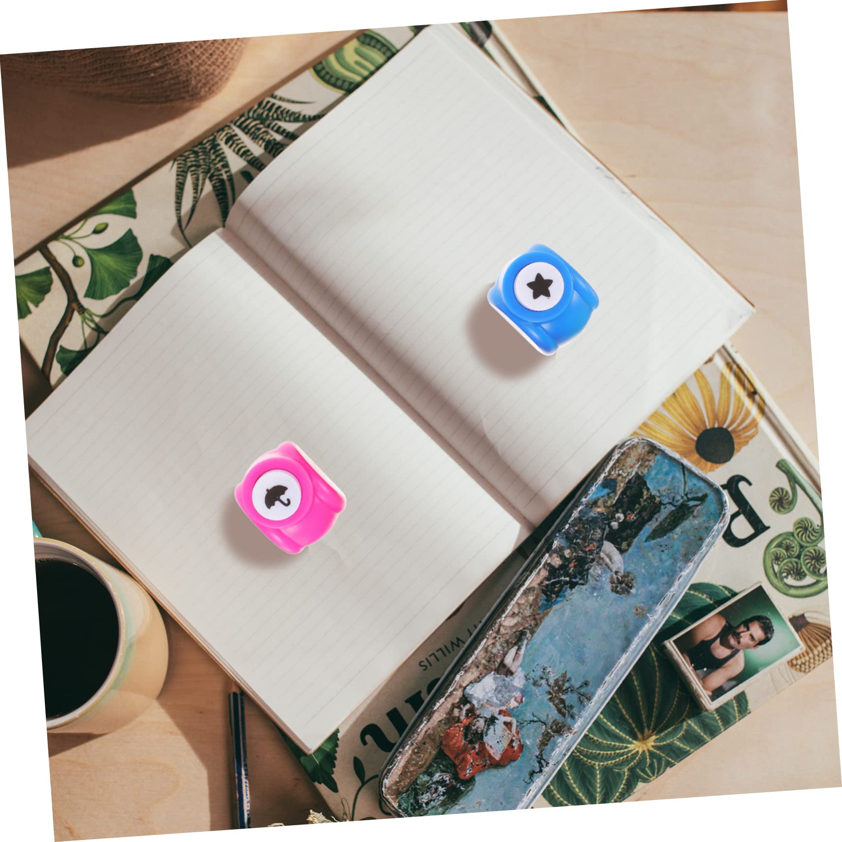 HOMSFOU 2 Set Punzoni Decorativi Per Carta Fustellatrice Manuale Per Scrapbooking E Creazioni Fai Da Te Include Forme Cuore Ombrello Stella Nota Musicale Piedino E Coniglio Per 8 Pezzi*2