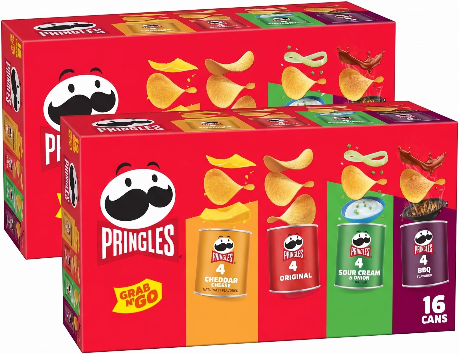 Potato Crisps Chips, Lunch Snacks, Office and Kids Snacks, Grab N' Go, Variety Pack (16 Cans) (Pack of 2)