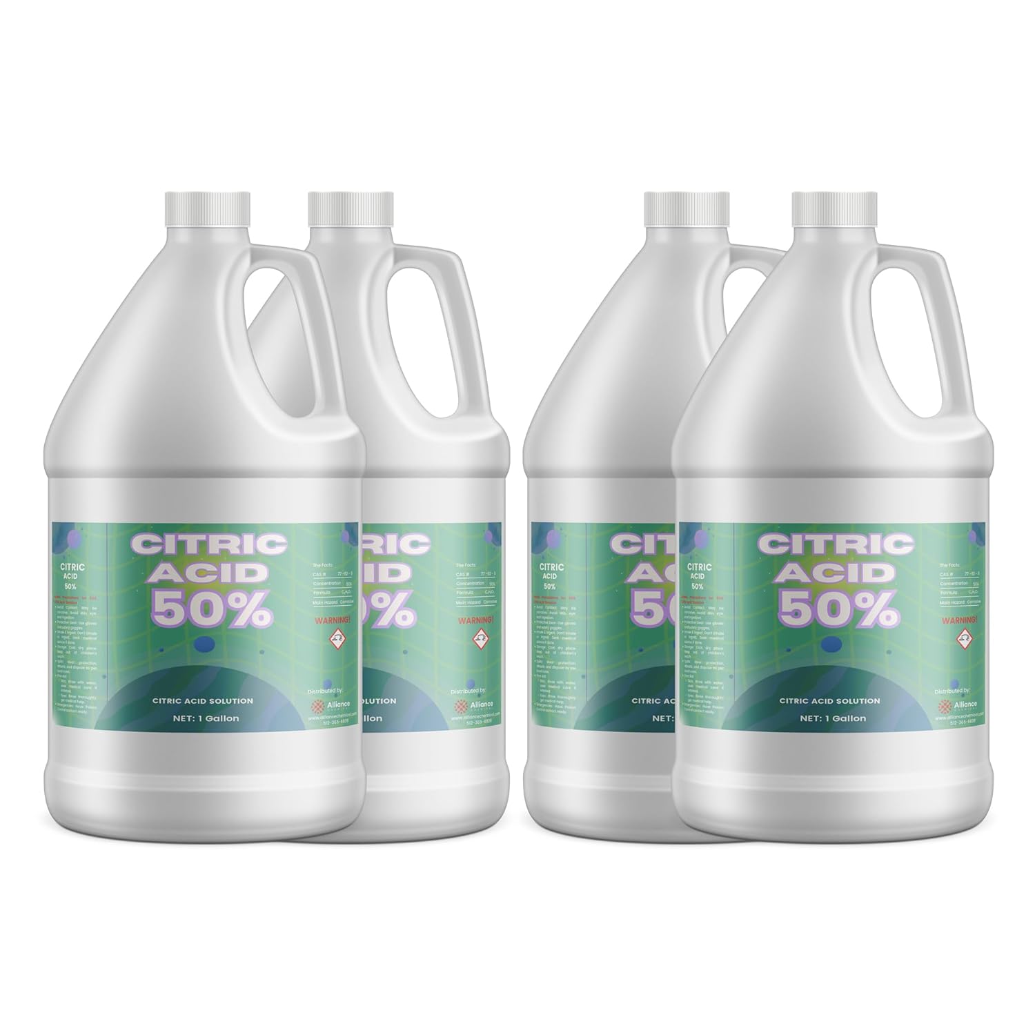 Alliance Chemical Citric Acid 50% Solution - 4 Gallon Case - Liquid Descaler & pH Adjuster