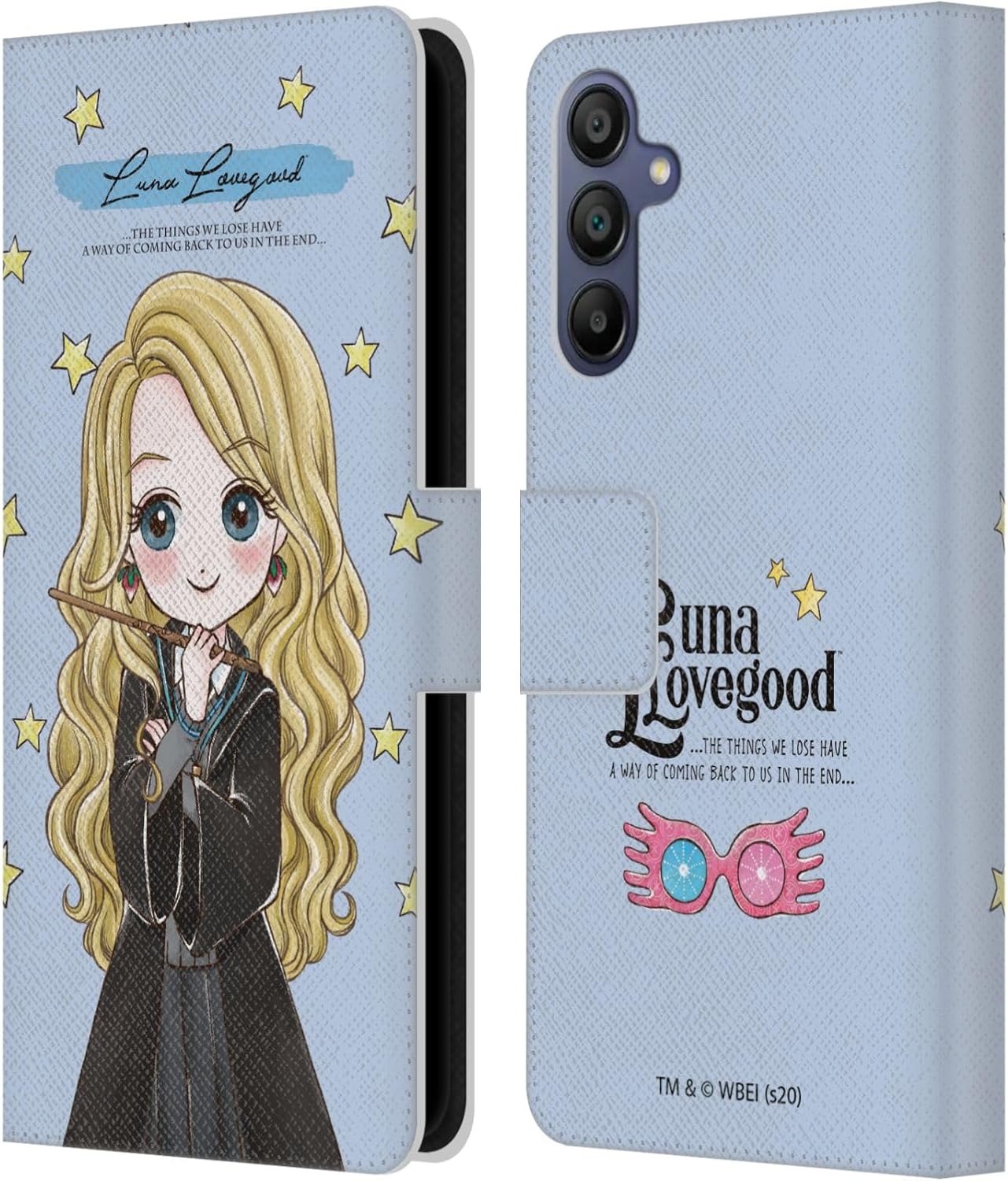 Head Case Designs Officially Licensed Harry Potter Luna Lovegood Deathly Hallows XXXVII Leather Wallet Case Compatible with Samsung Galaxy A15
