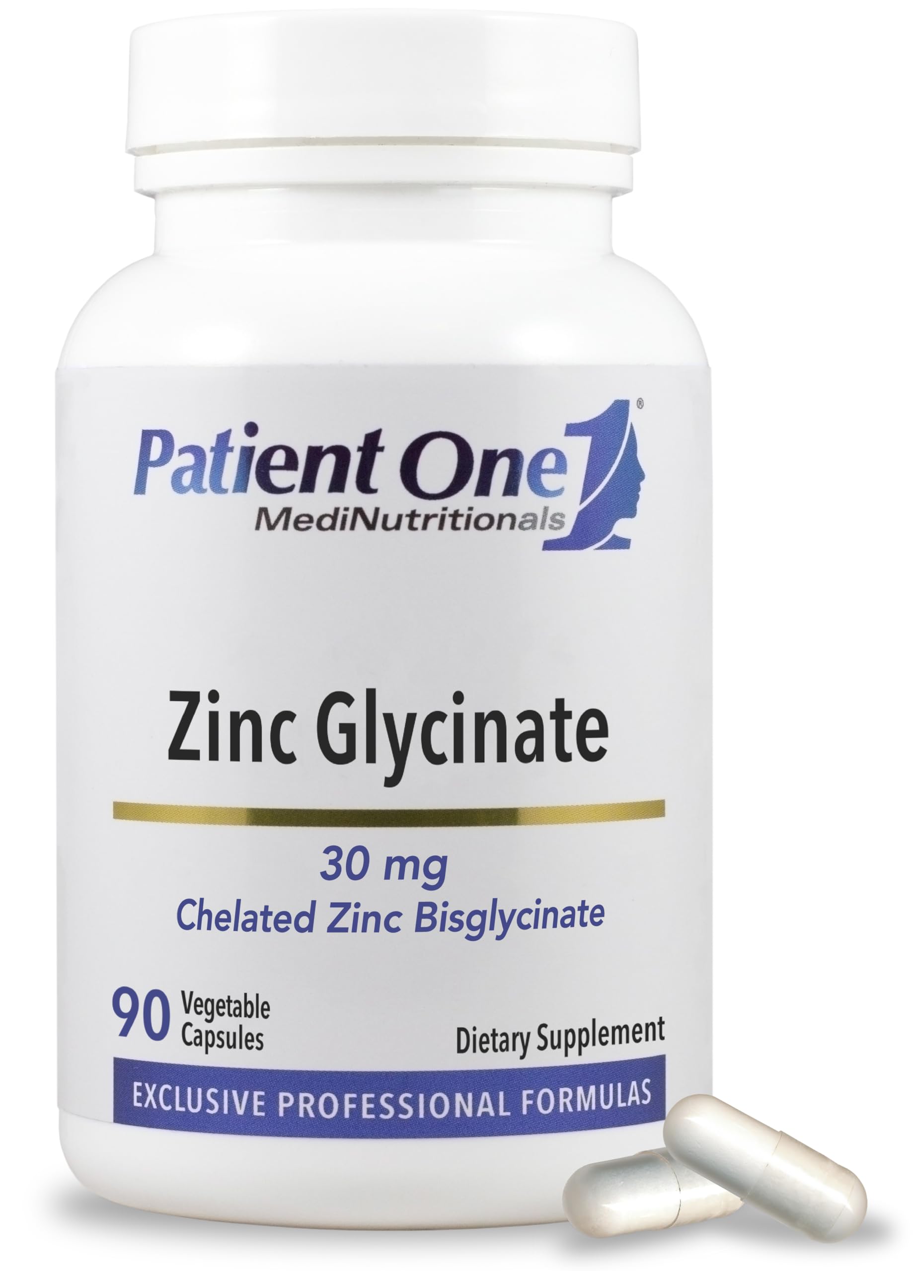 Patient One Zinc Bisglycinate 30 mg | Chelated | 90 Capsules