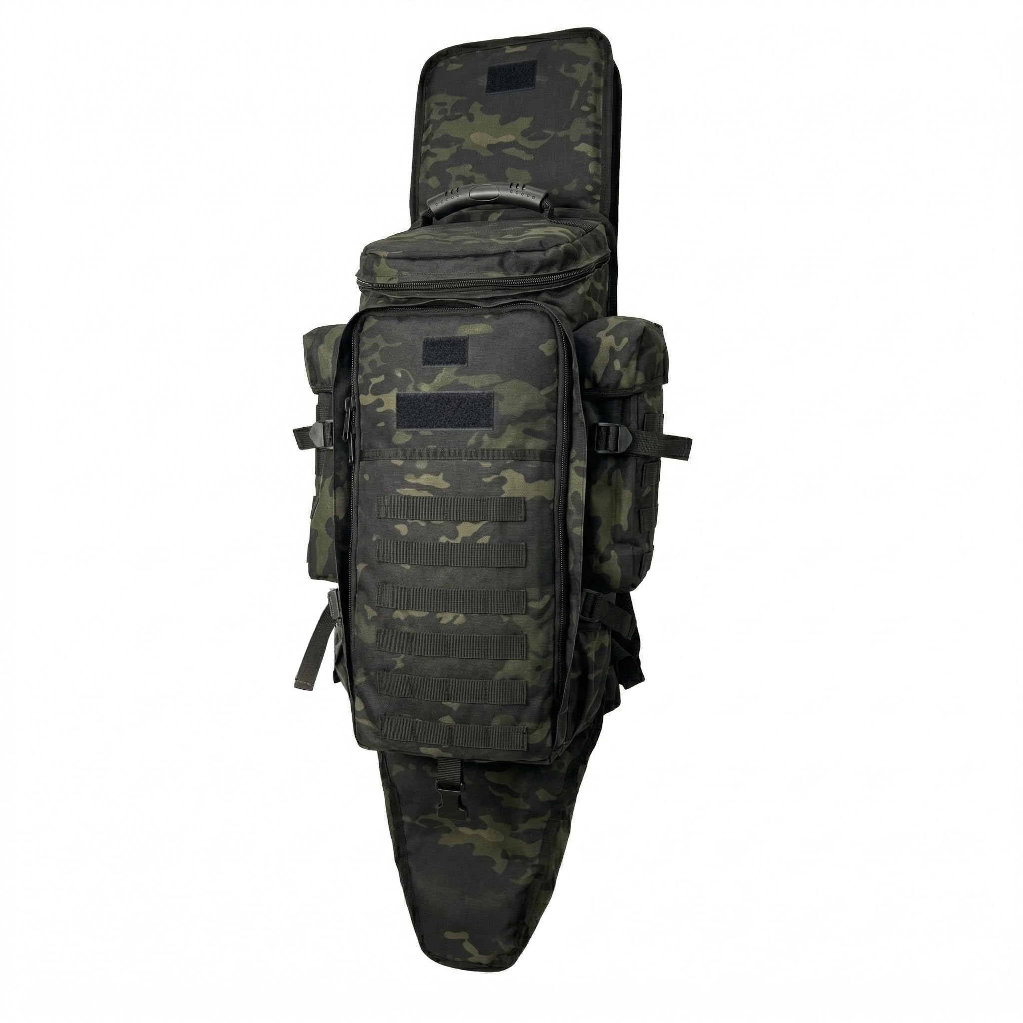 Alephnull Mochila táctica para Rifle Bolsa telescópica Doble para Armas 86-112 cm Funda Impermeable para Rifle Compatible con MOLLE para Caza, Tiro, Pesca, Senderismo, Trekking y Acampada