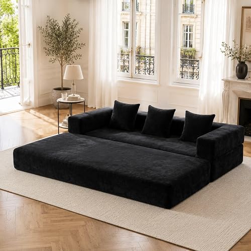 Petit Canapé 2 Places en Chenille avec Coussins Conforta KOMHTOM