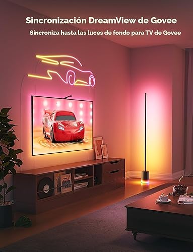 Miniatura 8 de Govee Lámpara de pie 2 con materia, RGBIC, LED blanco frío cálido, compatible con Alexa, 1725lm, sincronización de música, modos de escena, lámpara