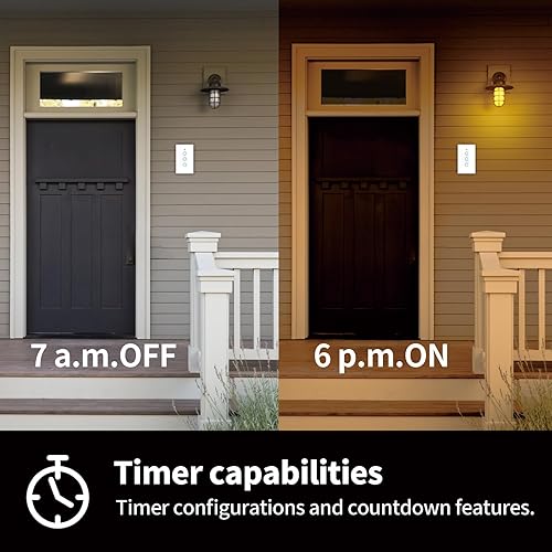 Miniatura 4 de Interruptor de luz Wi-Fi, interruptor inteligente de 2.4 GHz con Alexa y Google Assistant, un solo polo, control remoto, horario, requiere cable