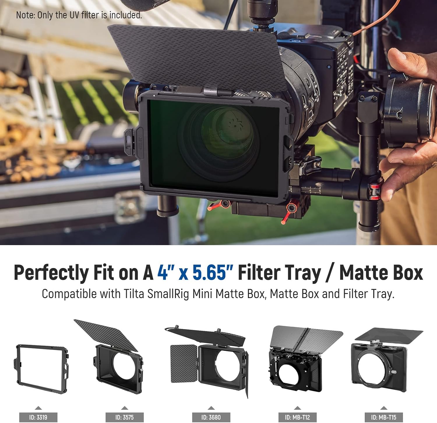 NEEWER Square UV Filter, 4"x5.65" Protective Filter Compatible with Tilta SmallRig and Other Matte Box, 4mm Slim/HD Optical Glass/Multi Layer Coating