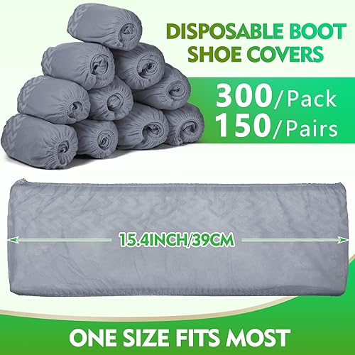 Miniatura 9 de Paquete de 300 fundas desechables para botas o zapatos, antideslizantes, grandes, para cubrir zapatos o botines en interiores, protectores de