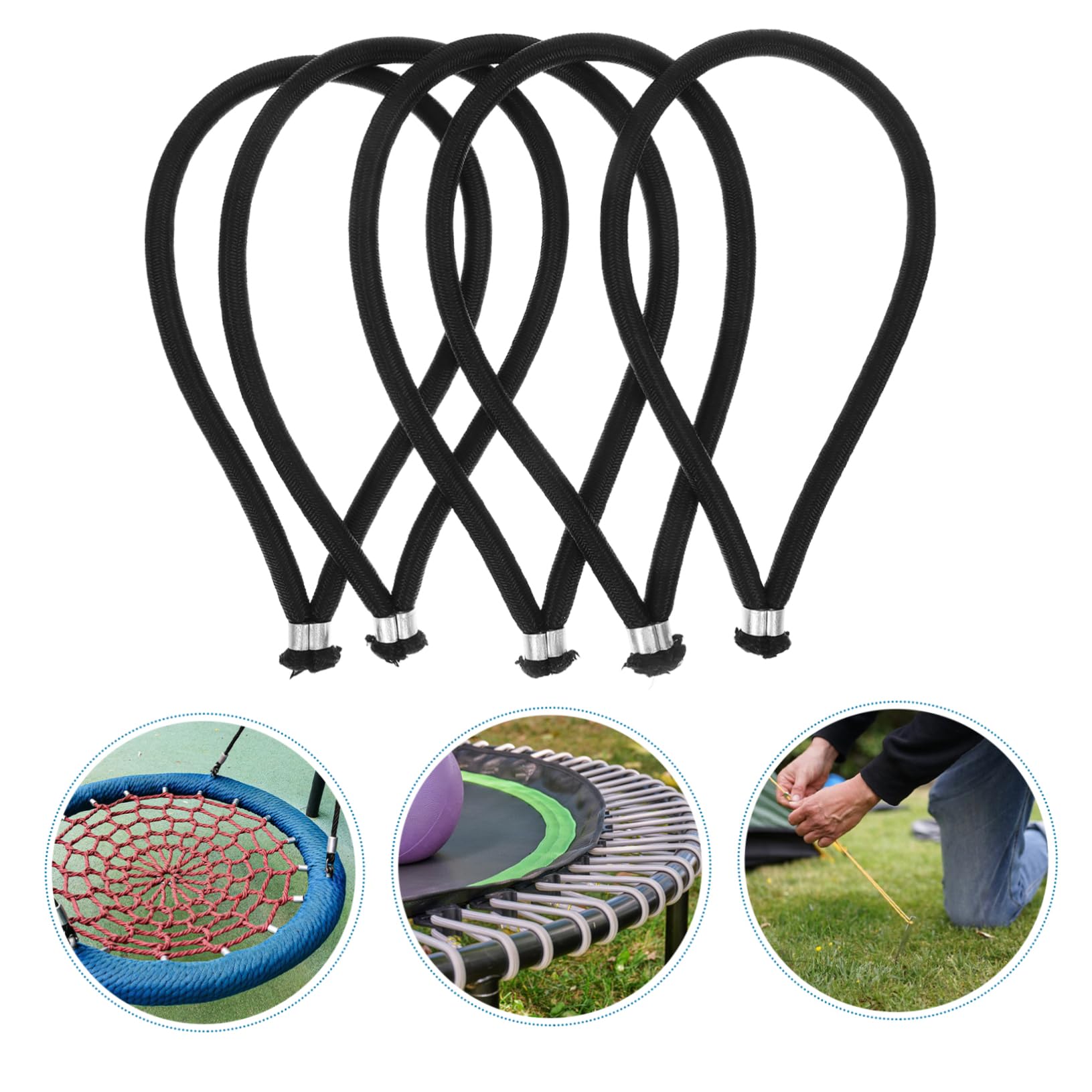 UPKOCH Corde élastique pour Trampoline Sangle d'arrimage pour bâche d'auvent Sangles élastiques Corde élastique résistante Corde élastique Noire Petits élastiques Mini sandows