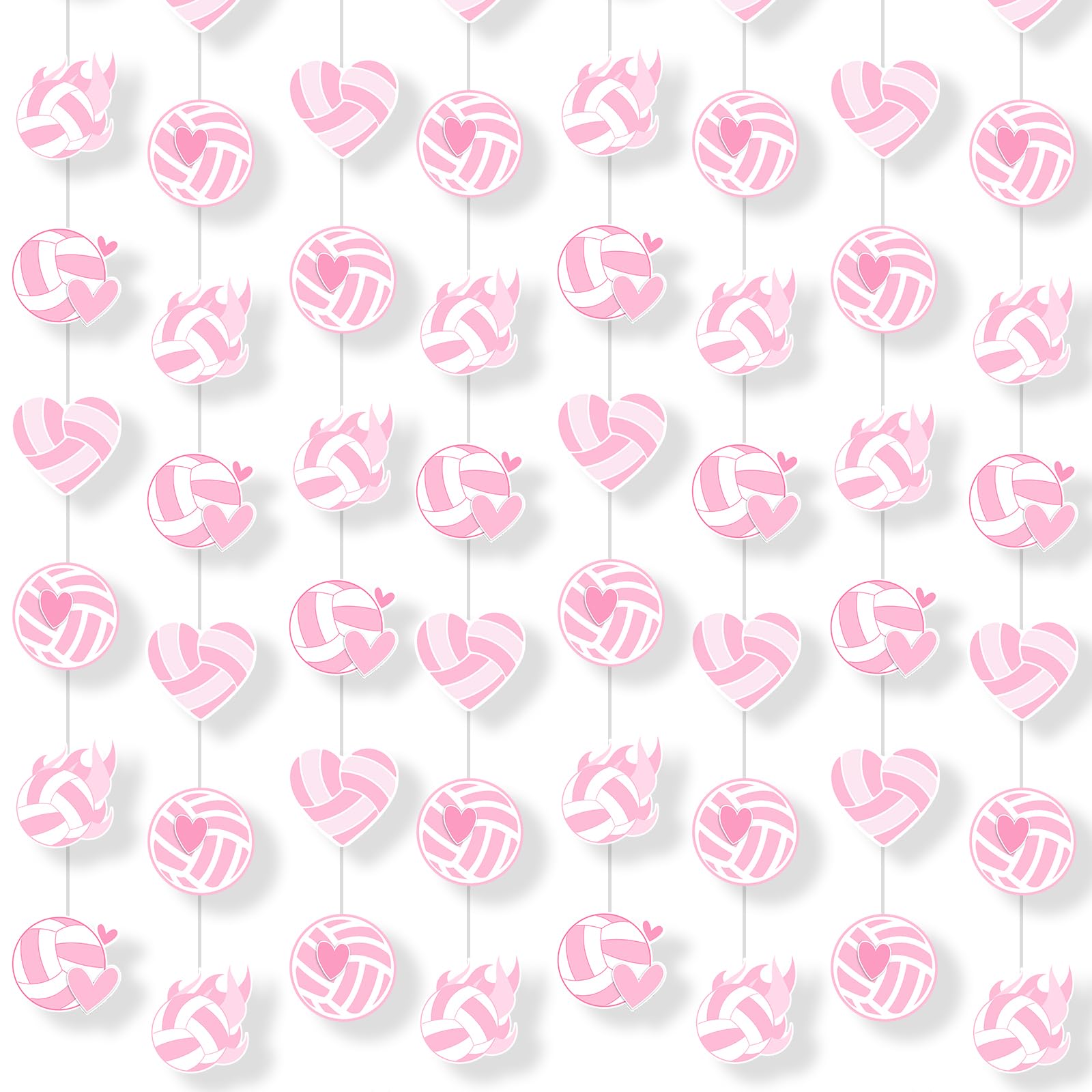 Guirlande de volleyball rose de fête pour célébrer les victoires et moments entre amies