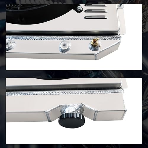 Miniatura 5 de CU251 Radiador de aluminio de 4 filas para Ford Falcon Mustang Comet Ranchero 1960-1966, para Mercury Comet 1961-1965, para Mustang V8 1965-1966