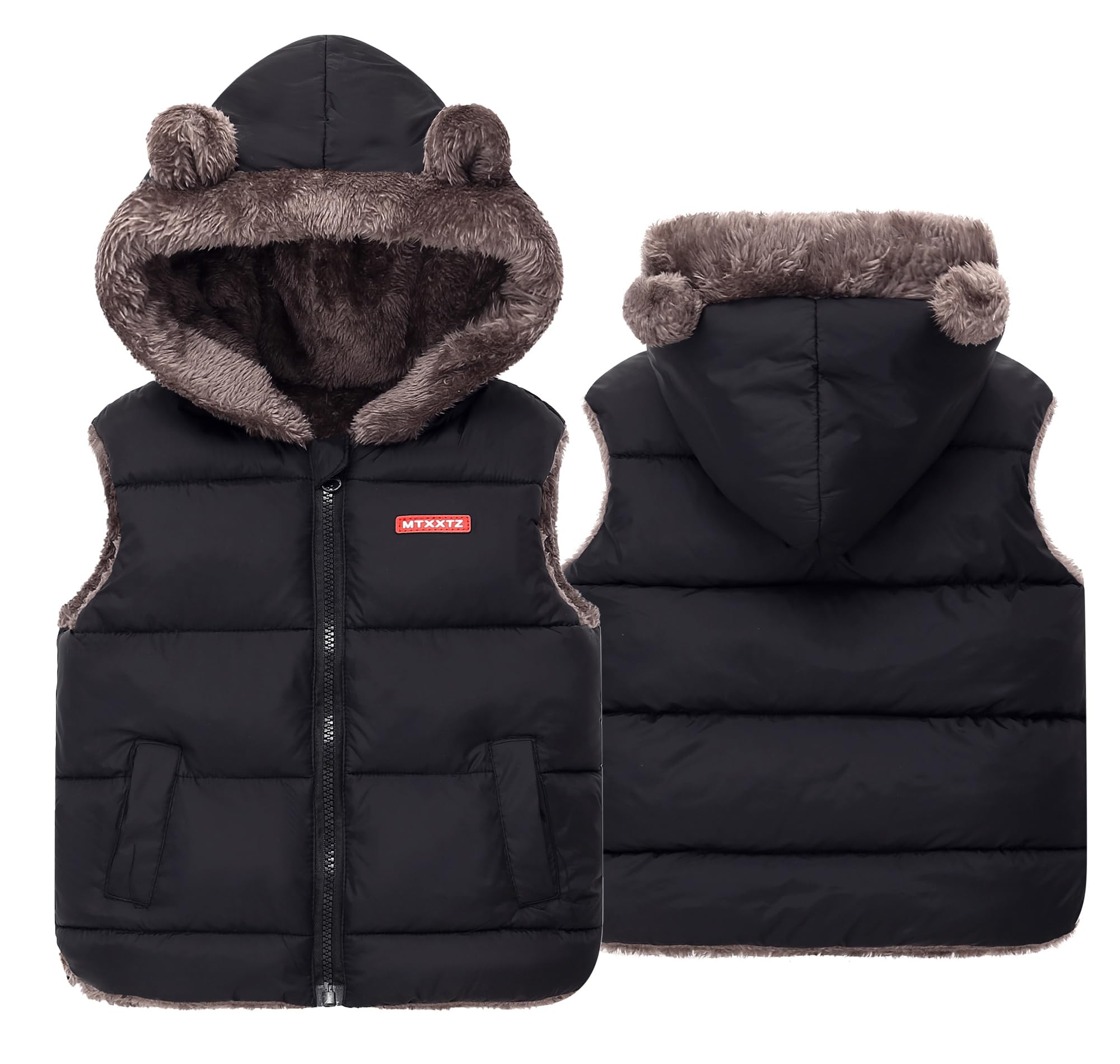 SEAUR 2024 Enfant Gilet Doudoune sans manche Vest Chaude Garçons Fille Vest Automne Hiver Zippé