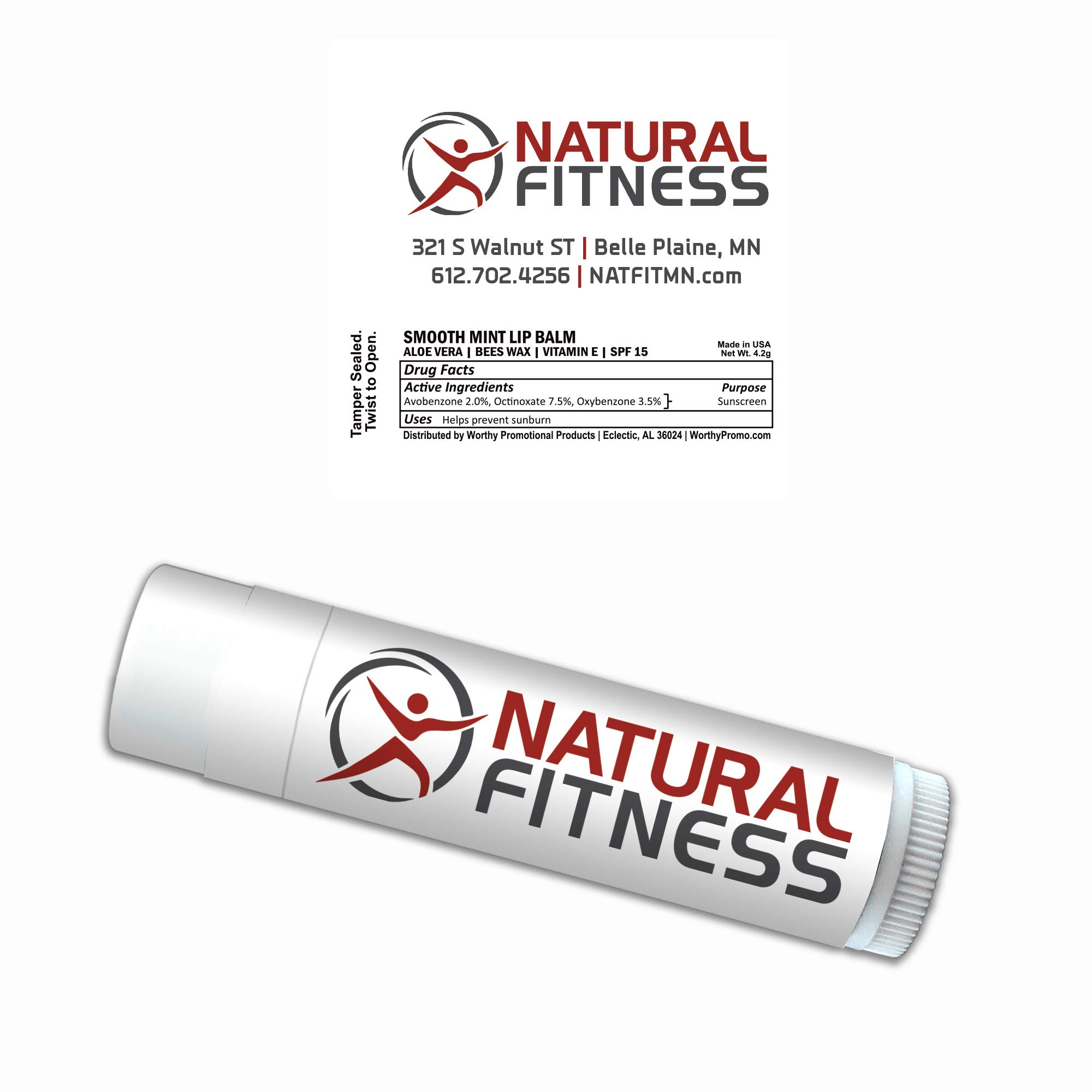 Personalized Lip Balm Customized—Bulk 100-Piece Pack—Beeswax, Aloe, Coconut Oil. Promotional Items.