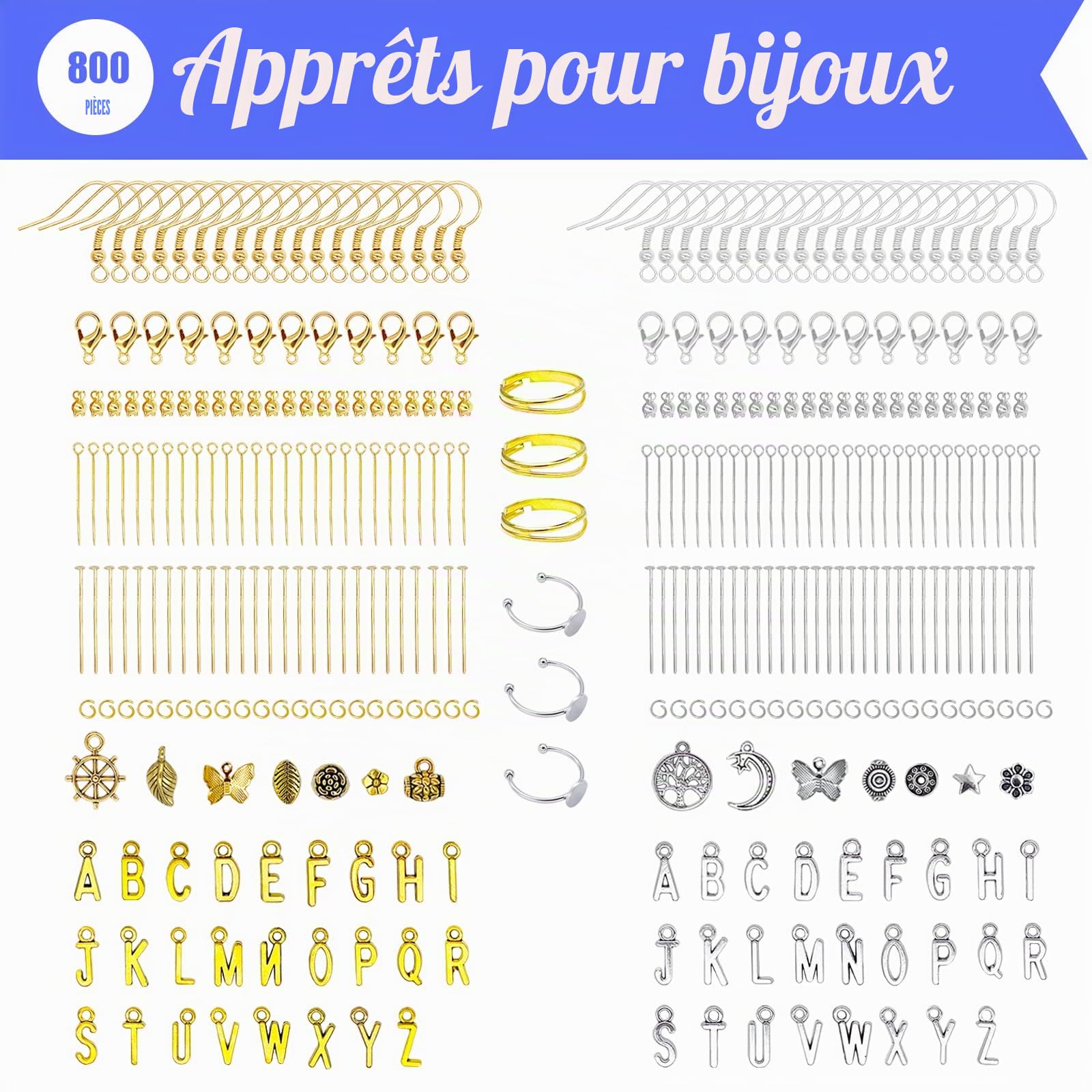 ygorios Kit de fabrication de bijoux pour adultes - 1760 perles de cristal et fournitures, ensembles de bricolage pour bracelets et boucles d'oreilles (cristal)