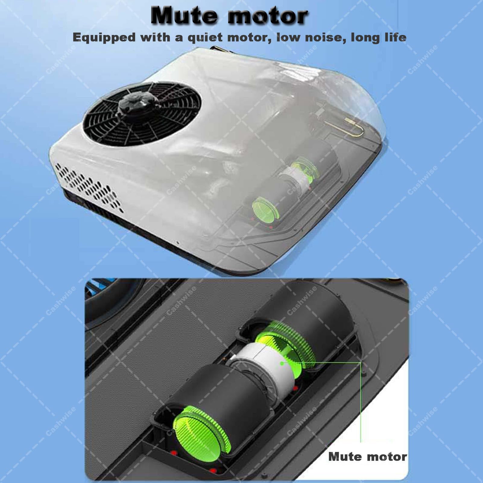 Climatiseur pour camion, unité de climatisation de toit pour camping-car, climatiseur silencieux à refroidissement rapide pour camionnette, remorque, bateau, camping-car, tracteur, caravane 24V