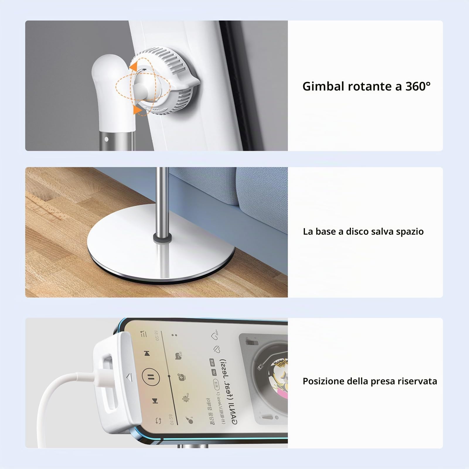 Supporto da pavimento per tablet, altezza 167,9 cm, regolabile, supporto per tablet per iPad, iPad Pro, iPhone, Samsung, Kindle o dispositivi da 4,7-12,9 pollici