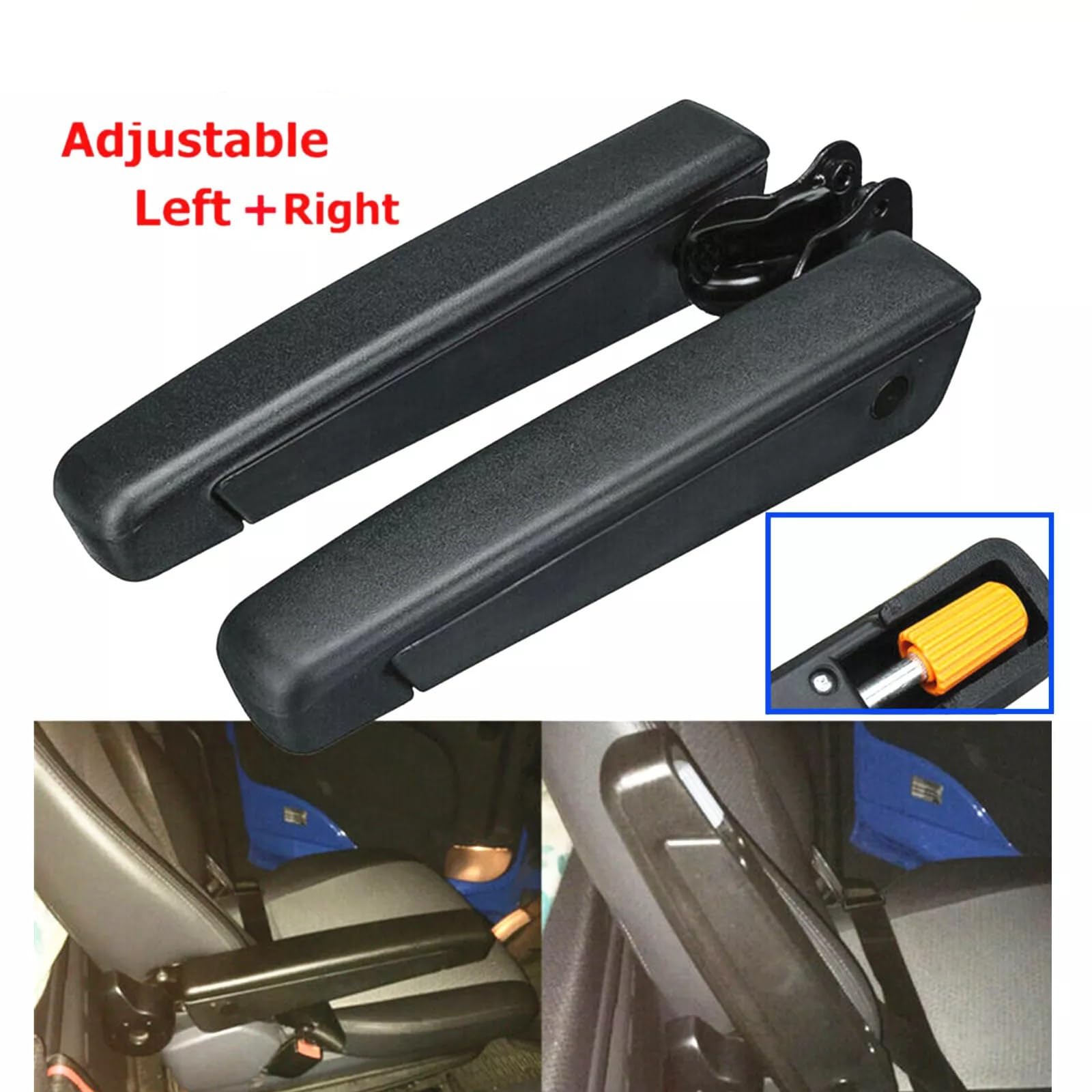 Bandeja de Silicona para Consola 1 Par De Apoyabrazos Universales Ajustables Para Asiento De Coche, Izquierda Y Derecha, Para Autocaravana, Coche, RV, Barco, Camión, Furgoneta.