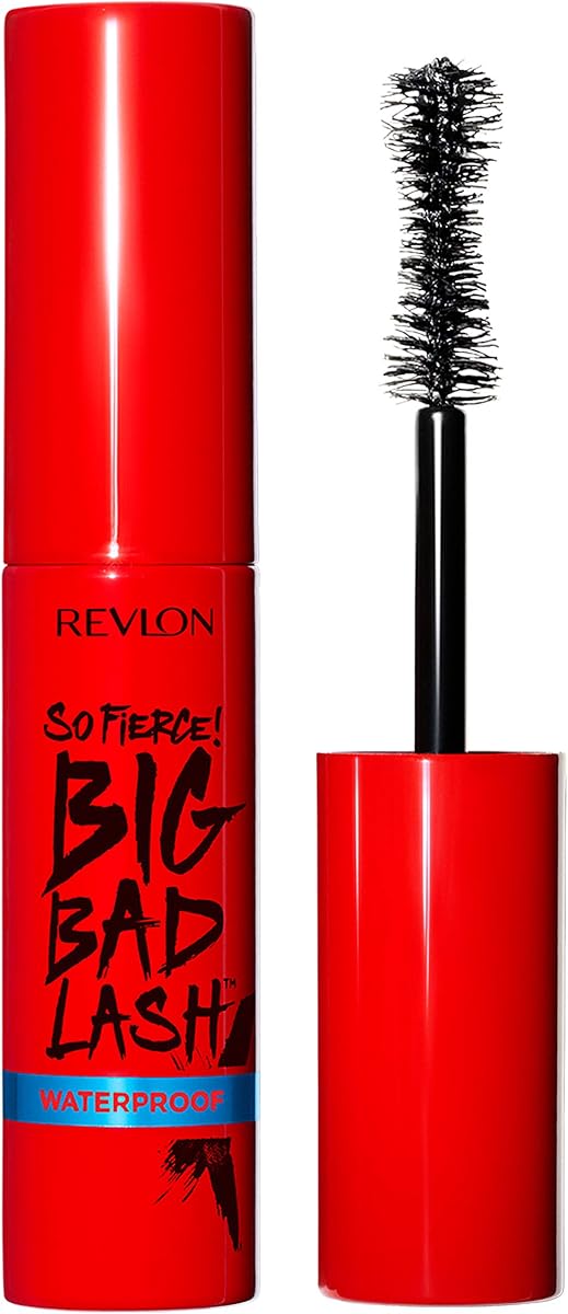 ¡Revlon tan feroz! Máscara de pestañas Big Bad Lash, 762 Blackest Black resistente al agua | Máscara de pestañas voluminizadora para pestañas grandes y atrevidas. Dura hasta 24 horas. Sin grumos, manchas ni descamaciones.