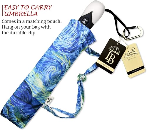 Miniatura 5 de LB - Paraguas artístico para mujeres y hombres Paraguas de diseñador con apertura automática Paraguas de moda elegante regalo Paraguas compacto