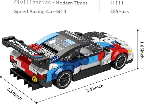 Miniatura 5 de JMBricklayer Mini Speed Racing GT3 - Juego de construcción de autos deportivos, juguete de súper auto deportivo, modelo coleccionable, bloques de