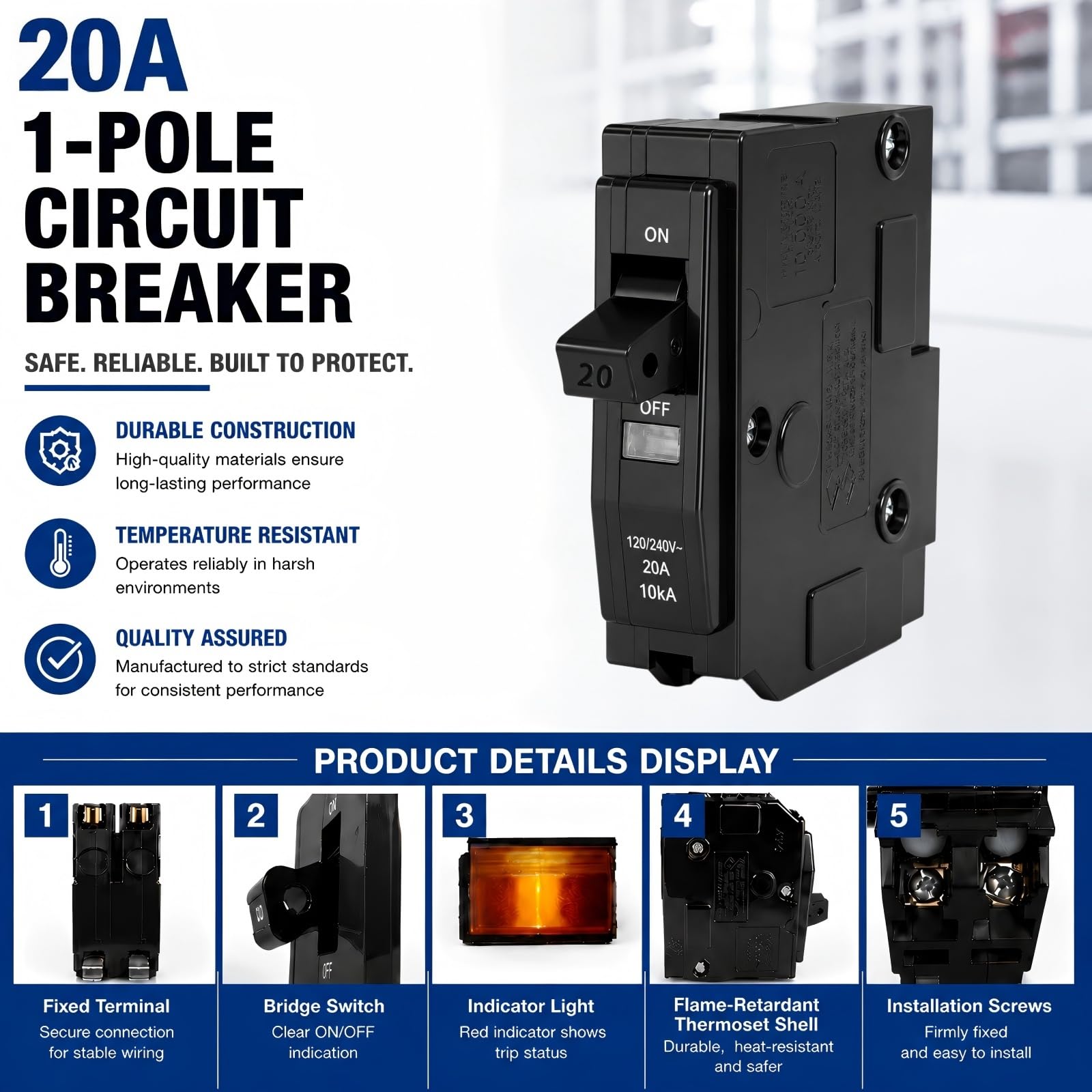 1-Pole 20 Amp Circuit Breaker, Compatible with QO120, for QO Load Centers — Amazon image 4