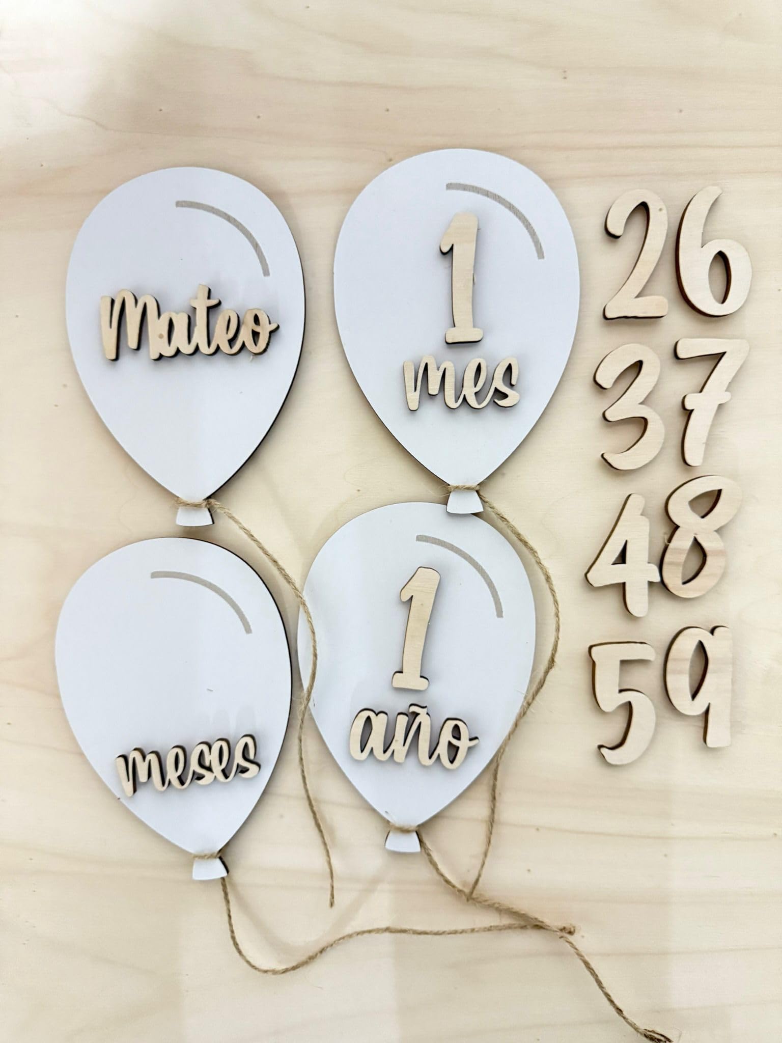 Placas Cumplemes madera personalizadas bebe, Targetas De Etapas, Placas Decorativas Para Bebé, Tarjeta Mensual de Madera de Bebés, placa recién nacido madera CUMPLEMES,cumplemeses