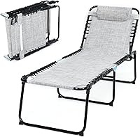 Vista 12 de Tangkula Sillón de playa plegable para exteriores, silla para tomar el sol con reposacabezas extraíble, respaldo ajustable de 4 posiciones, tumbona