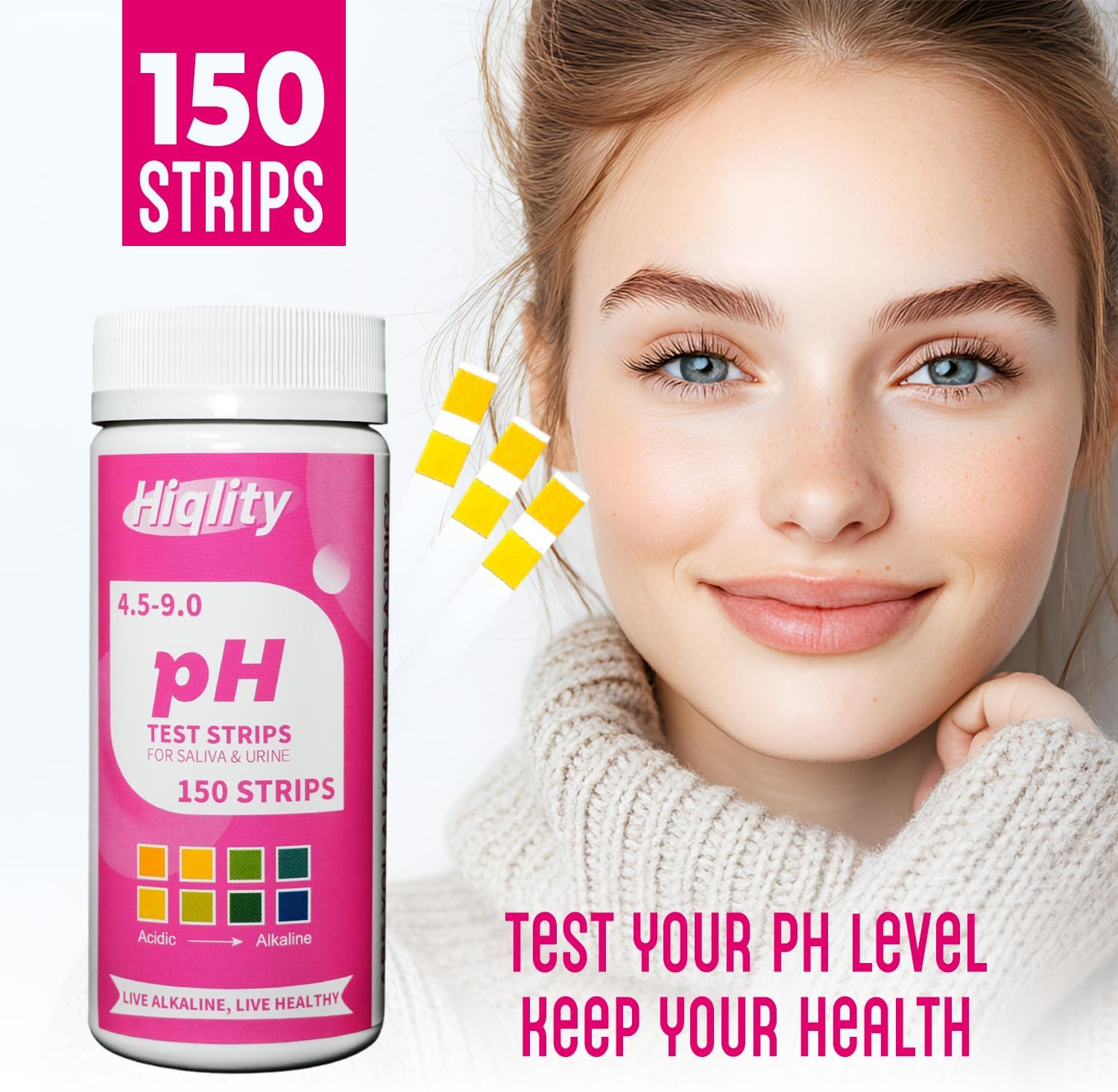 pH Test Strips – 150 Count – pH Range 4.5–9 – for Urine and Saliva – Litmus Paper, pH Paper for Women and Male, and pH Balance Testing,Home Use - Image 5