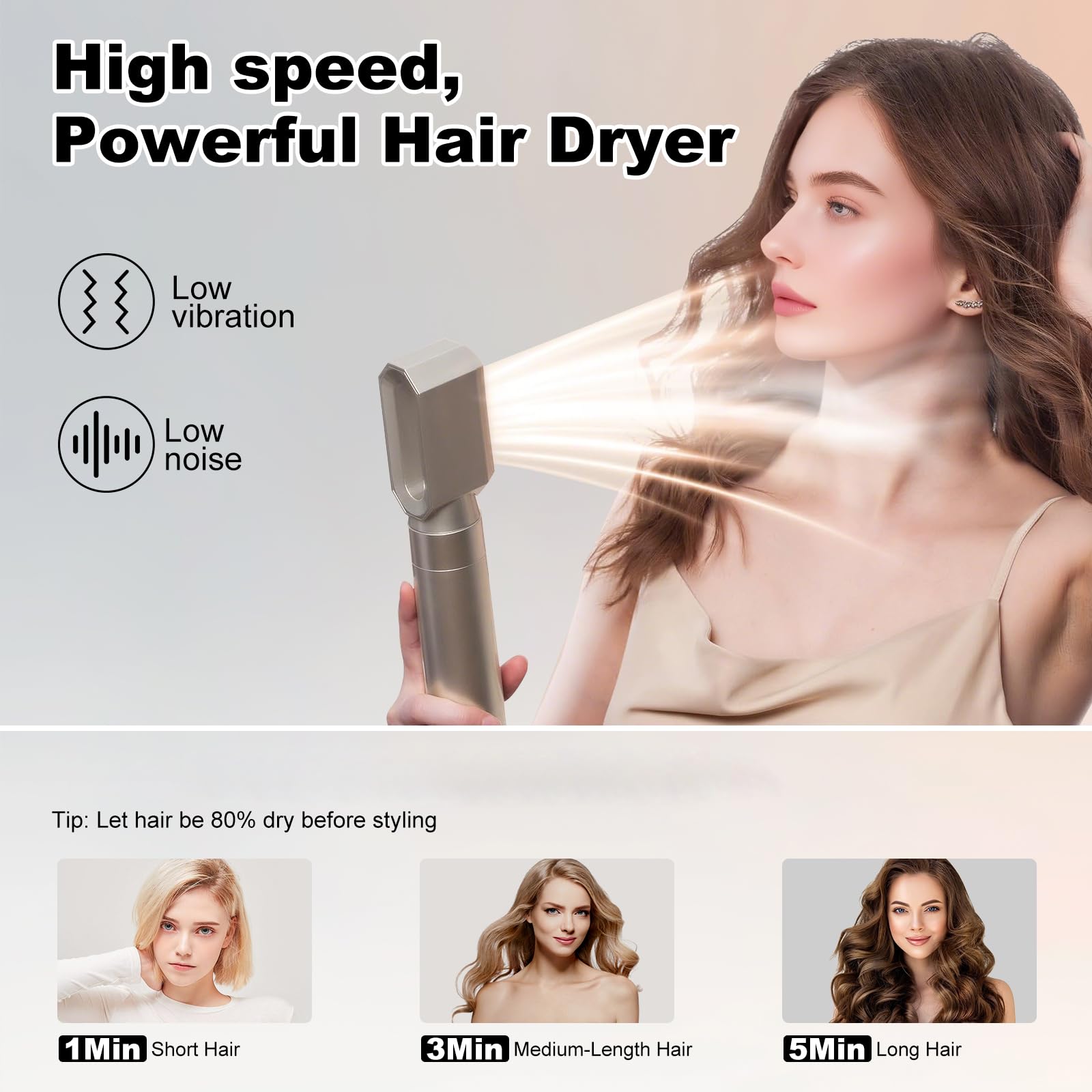 Souvik Spazzola ad Aria Calda, Asciugacapelli Multifunzione Ioni Negativi, Automatico Arricciacapelli, Capelli Lisci Spazzola Modellante, Asciugatura, Volumizzante, Lisciare, Capelli Ricci