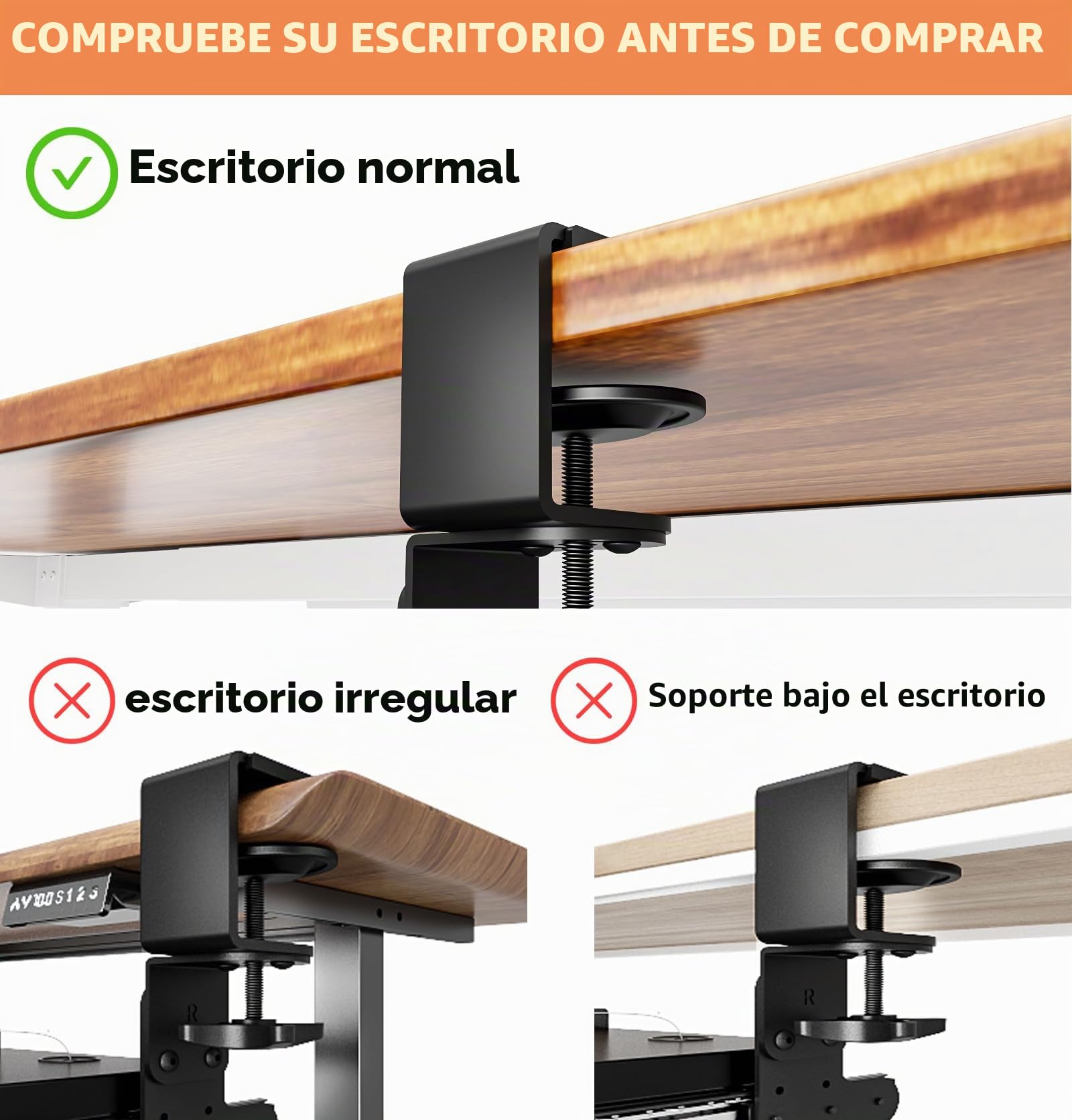 Bandeja extraíble para teclado debajo del escritorio con sistema de montaje de abrazadera C extrarresistente, 27.3 (82.5 cm incluyendo abrazaderas) x cajón de computadora de plataforma deslizante
