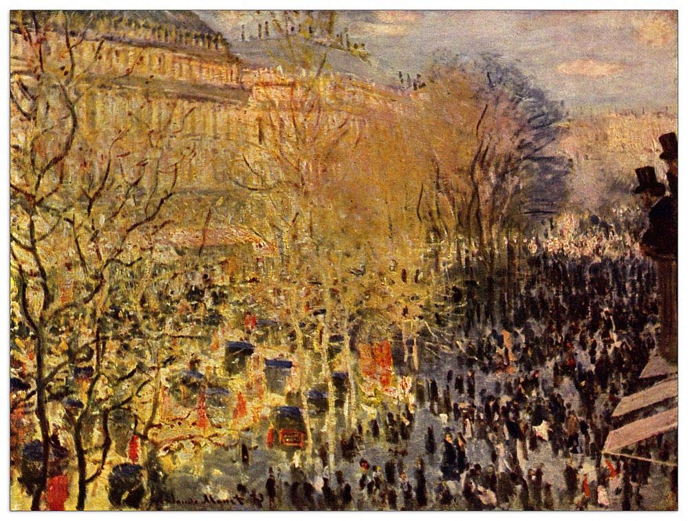 Monet Claude-Boulevard of Capucines tableau Paris panneaux bois MDF 80x60