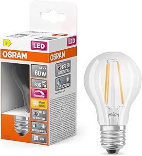 OSRAM Lampe LED dimmable Superstar &agrave; rendu des couleurs ultra-&eacute;lev&eacute; (CRI90), E27-base, Aspect filament ,Blanc chaud (2700K), 806 Lumen, Remplacement de la traditionnelle 60W-Ampoules 1-Pack