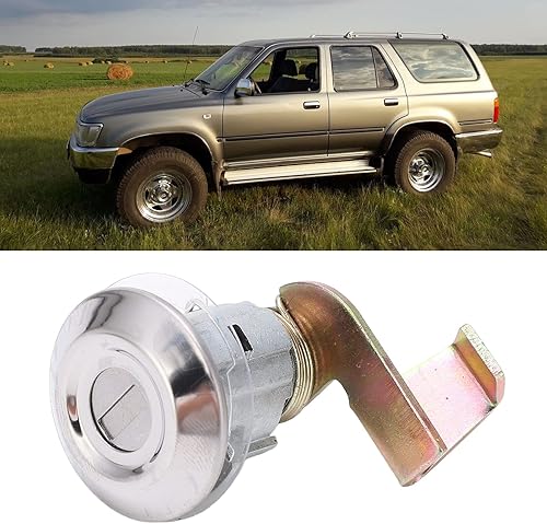 Miniatura 3 de Cerradura de puerta de combustible, tapa de combustible cilíndrica, cerradura de gas para puerta con 2 llaves 69511 32010 Reemplazo para Hilux