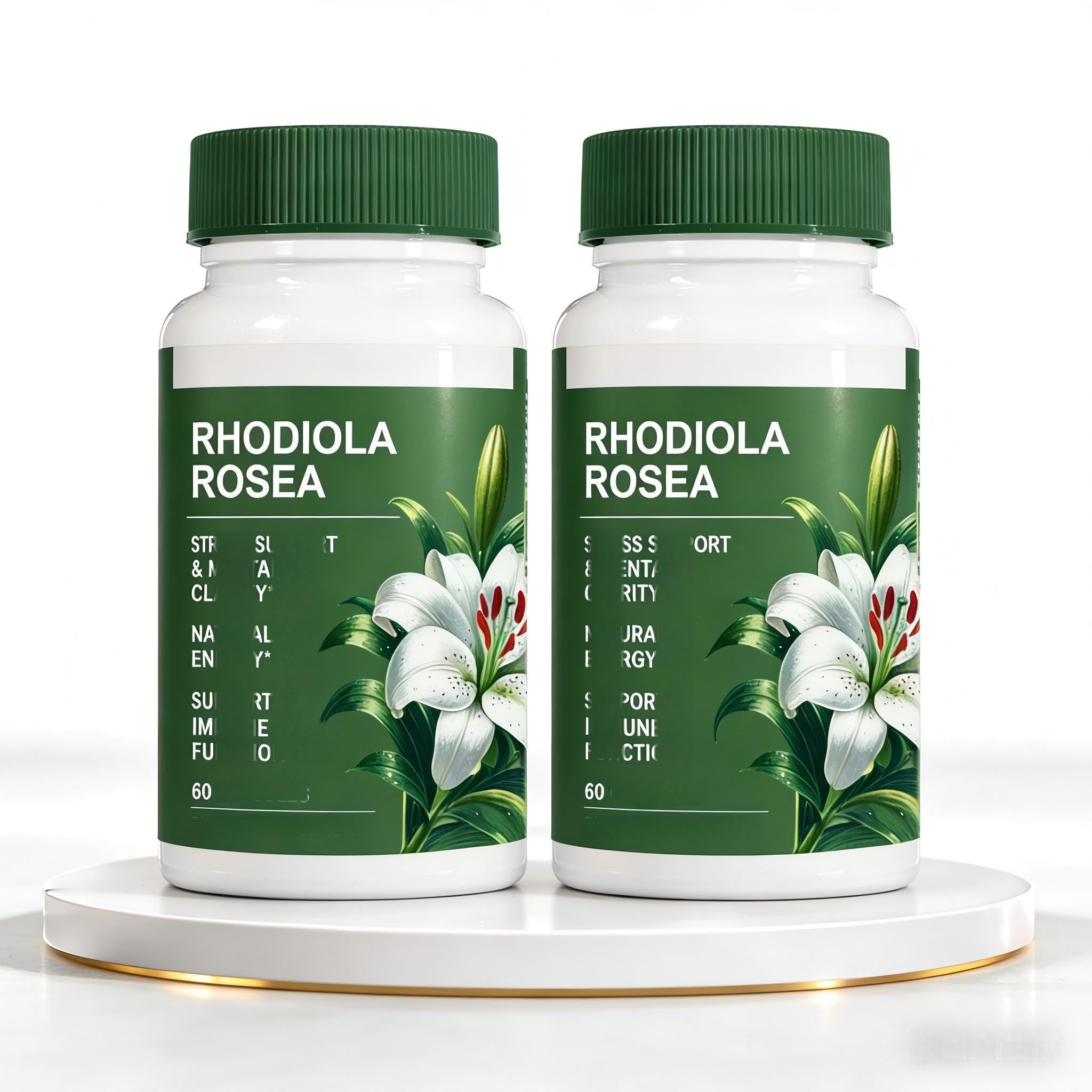 Rhodiola rosea 500 mg sans OGM, 60 gélules, 2 boîtes