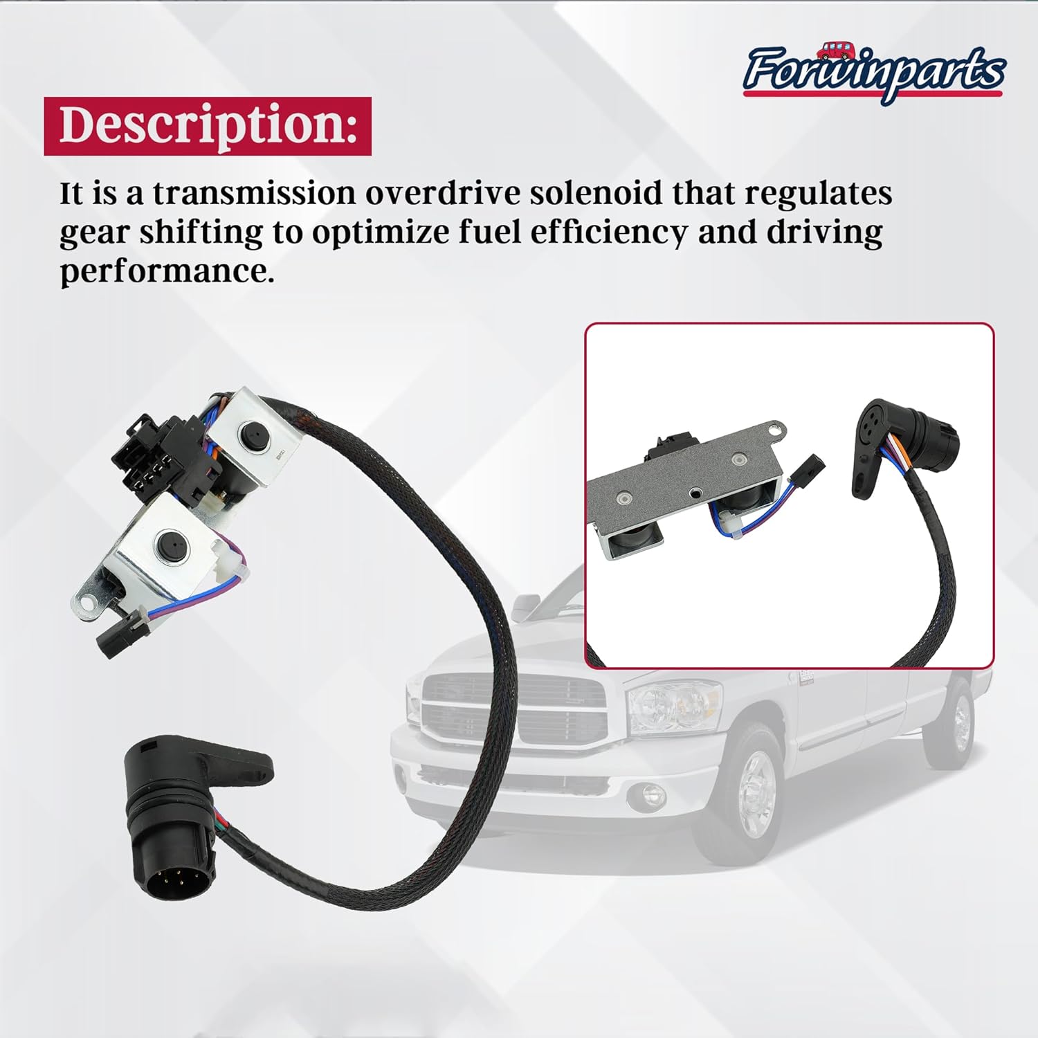 Automatic Transmission Solenoids Tcc Solenoid for Dodge Dakota Durango Ram 1500 2500 3500 Jeep Grand 2001-2009 52118500AB 42RE 44RE 46RE 47RE 48RE