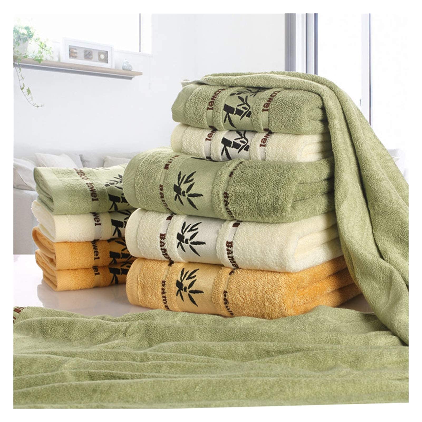 Toallas, Juego de Toallas de Fibra de Bambú Toallas de Baño para el Hogar para Adultos Toalla Facial Toallas de Baño de Lujo Absorbentes Gruesas Toalha de Praia Toalla,Blanco,2 Piezas34X75