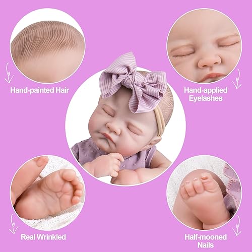 Miniatura 7 de Aori Lifelike Reborn Baby Girl Dolls - Realistic 20-Inch Newborn Doll with Poseable Limbs and Feeding Kit, Weighted Real Life Reborn Baby Doll Gift
