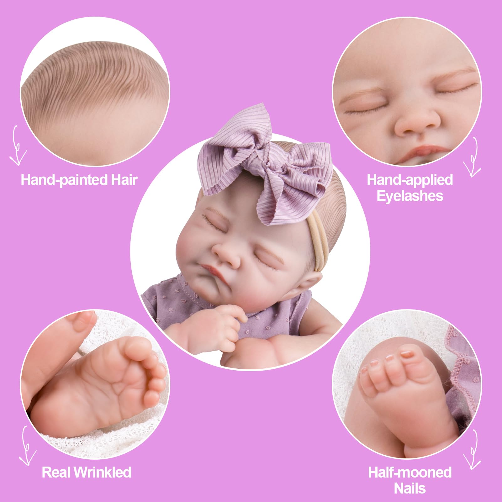 Muñecas realistas de bebé recién nacida, muñeca recién nacida realista de 20 pulgadas con extremidades posables y kit de alimentación, juego de regalo de muñeca Reborn de la vida real con peso 7