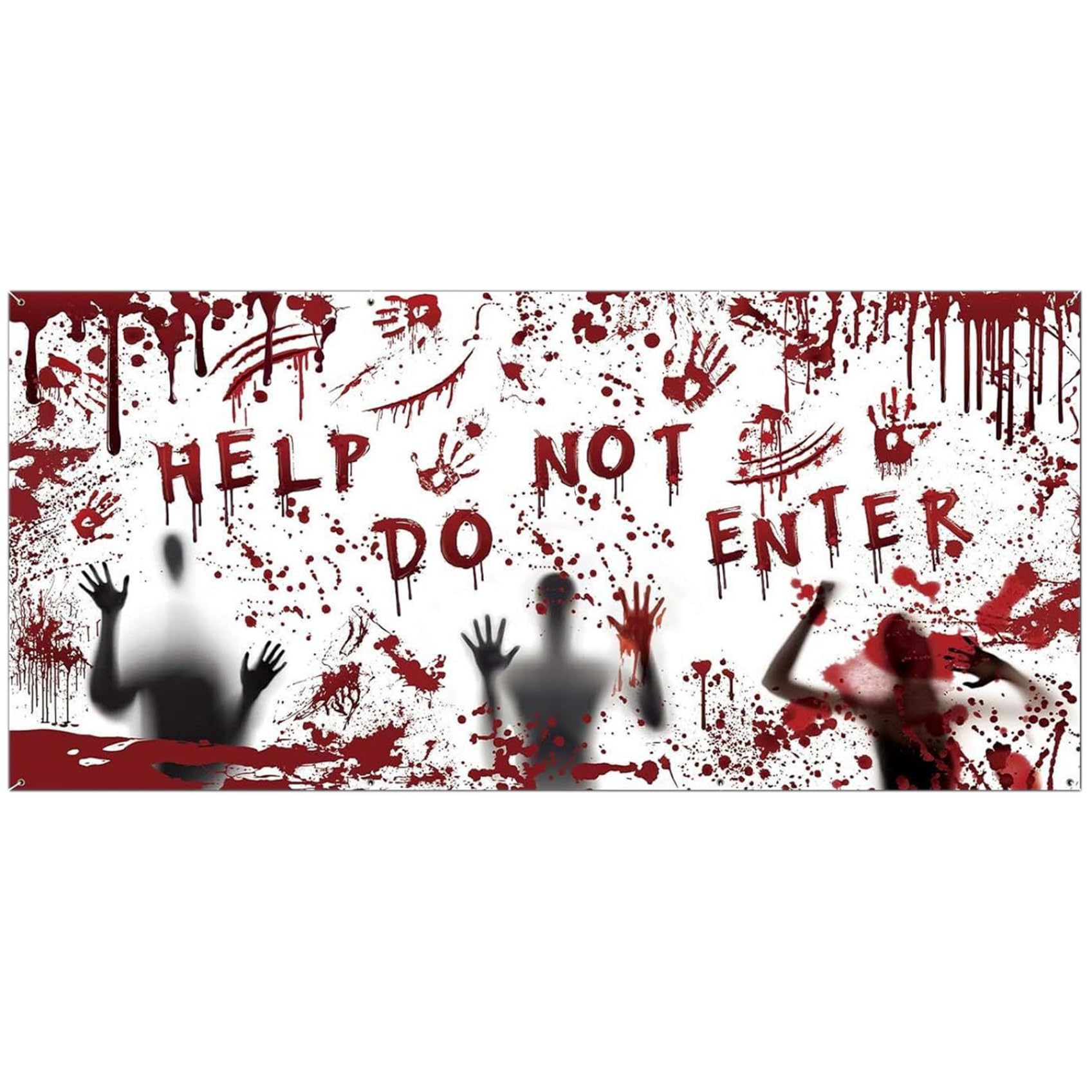 Bannière porte garage d'Halloween pour masquer votre façade avec un décor de fête effrayante