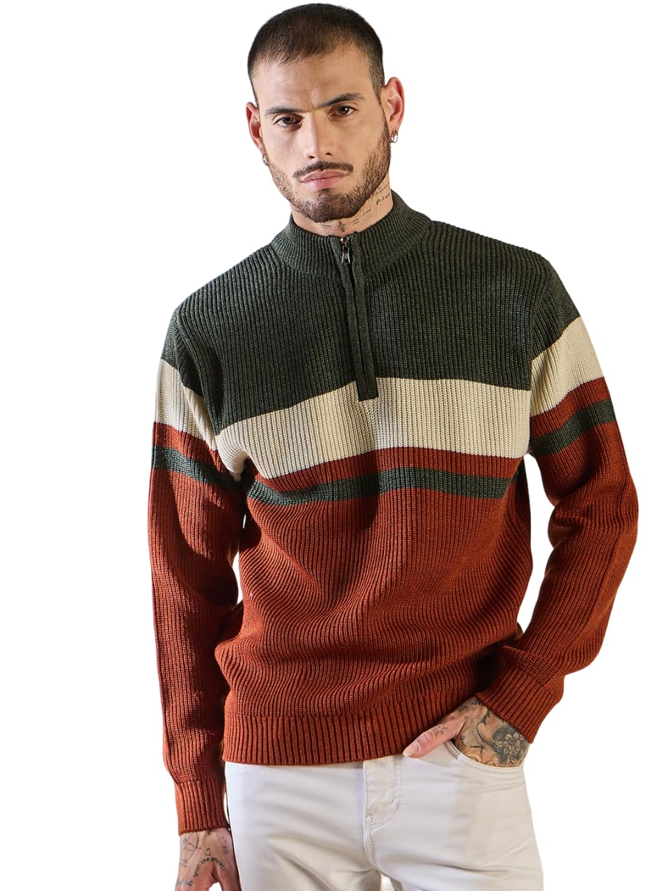 pivl Men's Winter Half Zip Trendy Sweater-picture-24