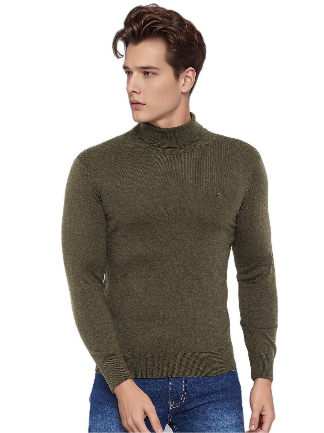 98 north 98 Degree North Men’s Merino Wool Blend Turtle Neck Pullover Sweater-M2575-OLIVE-picture-38