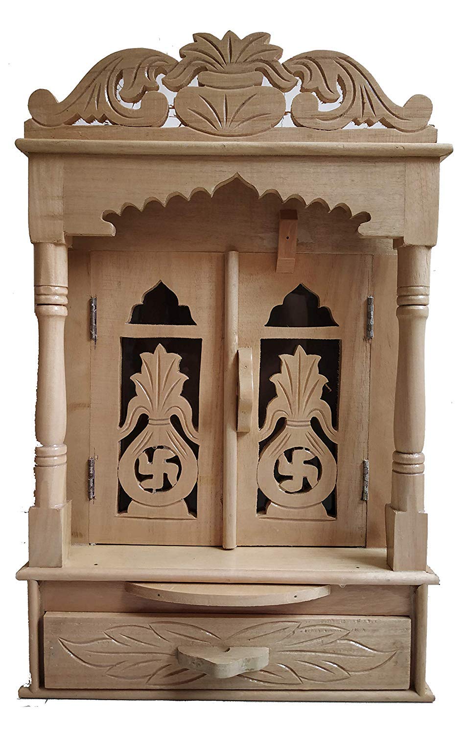 Mereappne Arte e Artigianato Tempio di Legno Casa Pooja Mandir Mandap Artigianato Artigianale Articolazione Regali Mostra Articolo