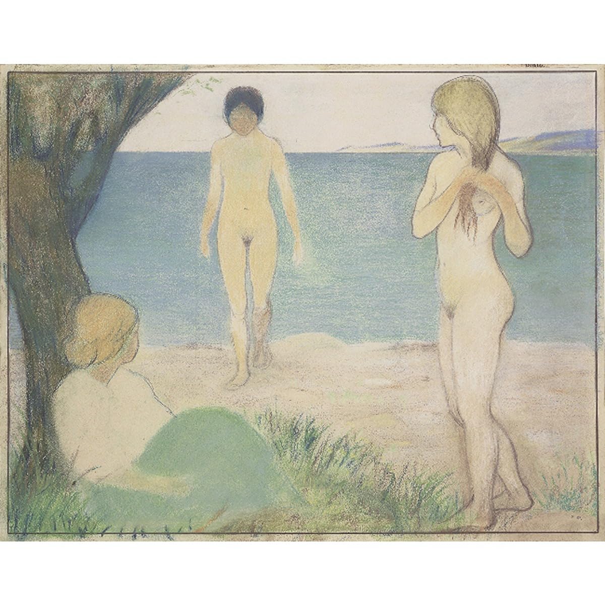 Poster roule Otto Mueller Madchen am Strand 1908 impression grand format art - 2