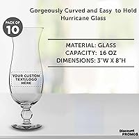 Vista 4 de DISCOUNT PROMOS Vasos Libbey Hurricane personalizados de 16 onzas, juego de 12, paquete personalizado a granel, vasos de marca para cóctel, piña