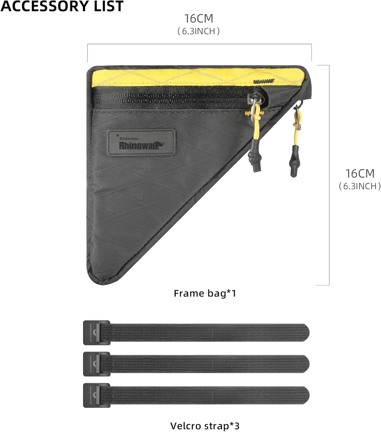 rhinowalk bike frame bag waterproof bike triangle bag bicycle pouch under tube bag professional cycling accessories black?yellow small