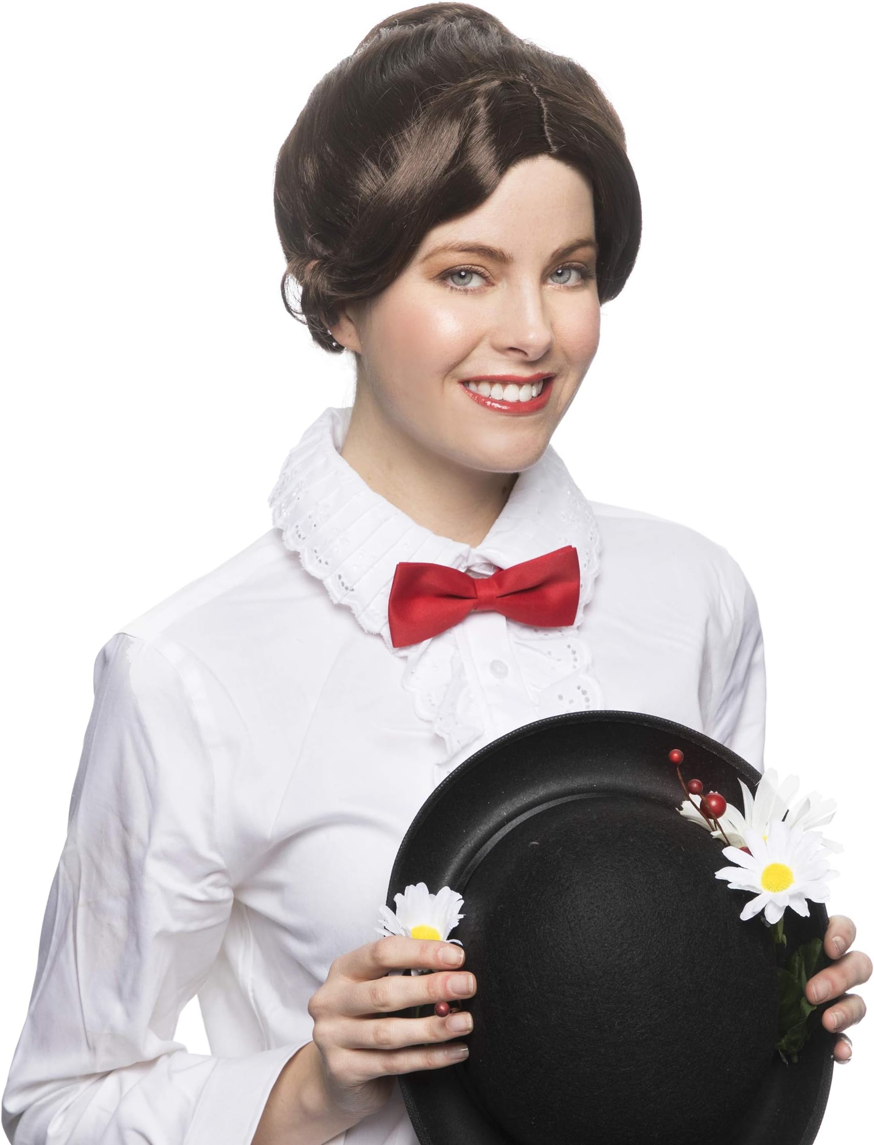 Mary Poppins Nanny Costume Wig Brown Gibson Bun Edwardian Theater 1900s