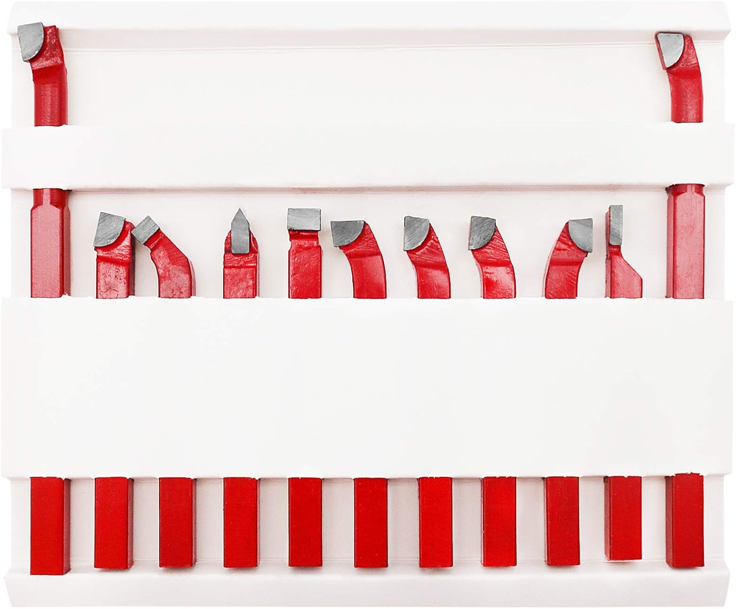 11 Pc Carbide Tip Tipped Cutter Tool Bit Cutting Set for Metal Lathe Tooling,Metal Lathe Cutting Tools Suitable for Ordinary Lathe and CNC Lathe